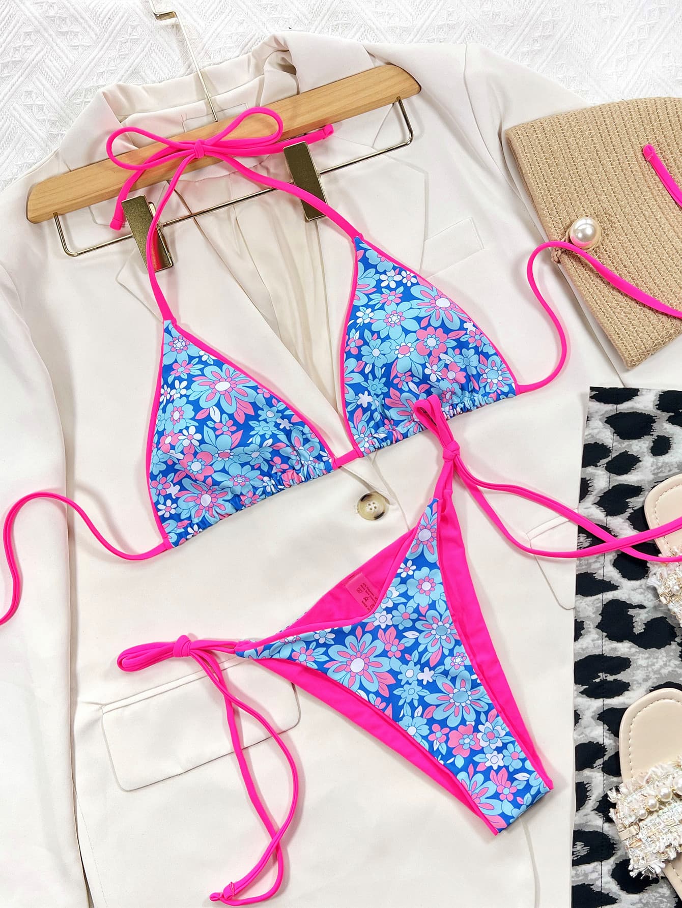 Triangle Tie Side Bikini Set