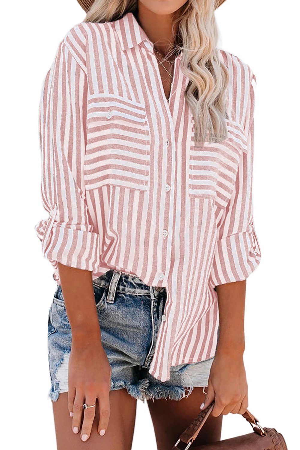 Relaxed Cotton Striped Button Shirt