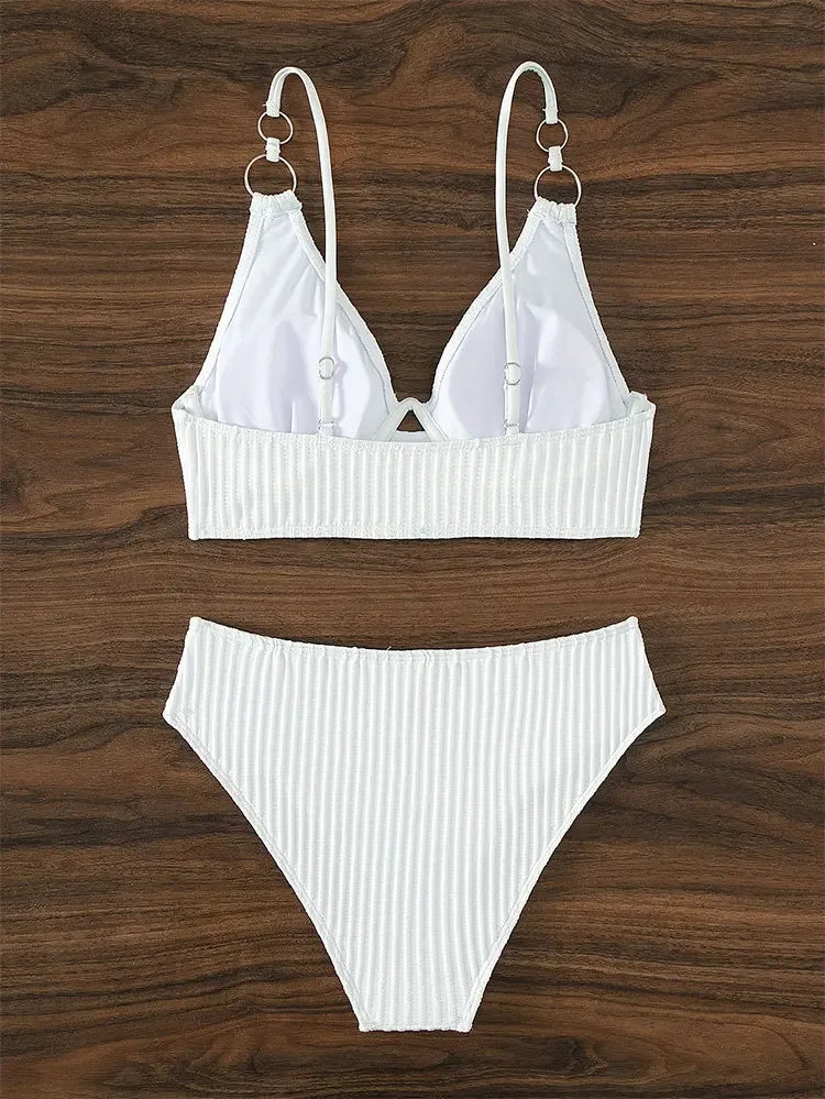 High Waist Swimsuit Push Up Bikini Set