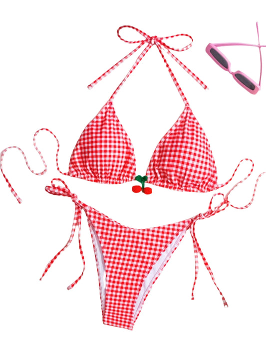 Gingham Micro Cherry Bikini