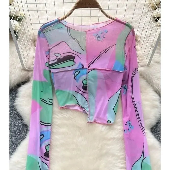 Print Long Sleeve Coverup