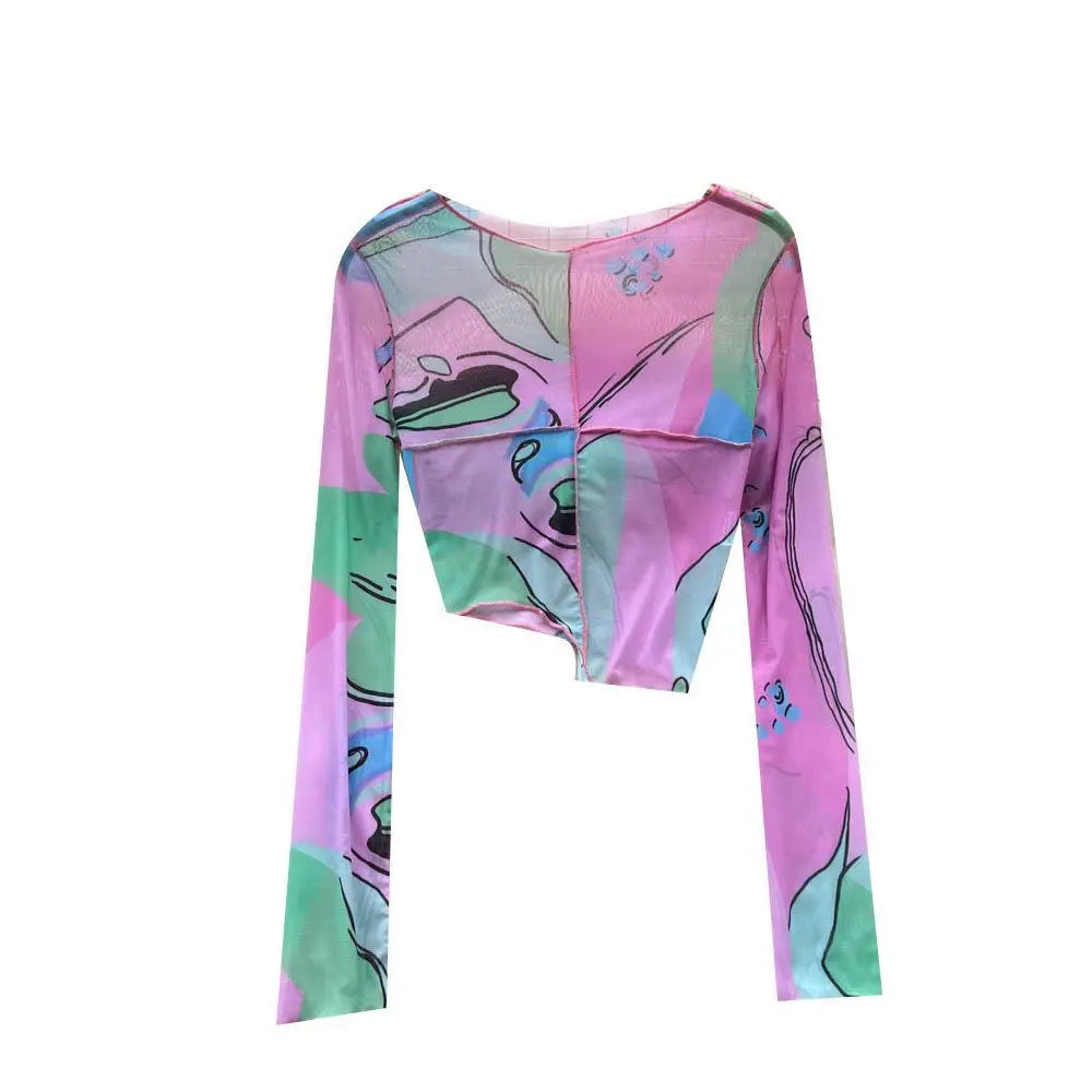 Print Long Sleeve Coverup