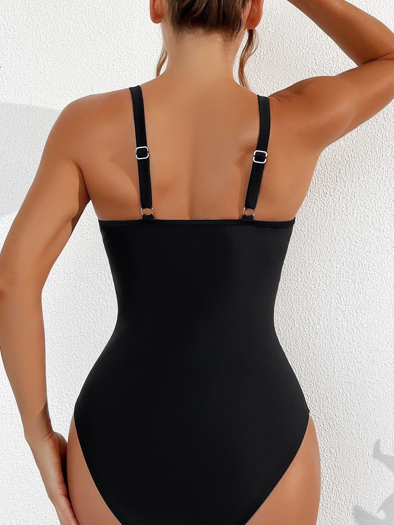 Women One-Piece Black Push Up Swimsuit Ladies Tummy Control Swimwear