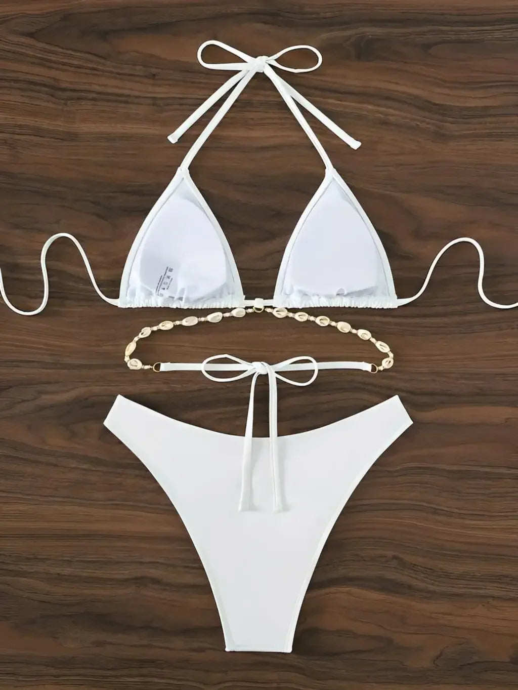 Triangle Bikini Set Seashell Chain