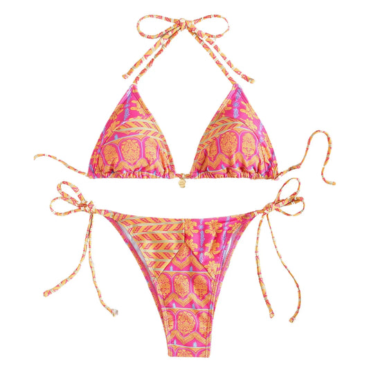 Women's Bikini Sets Two Piece Swimsuits Floral Print Sexy Triangle